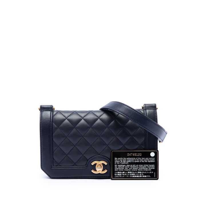 Chanel CC Matelassé Cuir d'agneau Diamond à rabat
