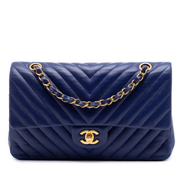 Chanel Medium Classic Chevron Cuir d’agneau Double rabat