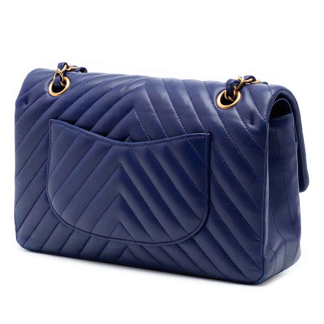 Chanel Medium Classic Chevron Cuir d’agneau Double rabat