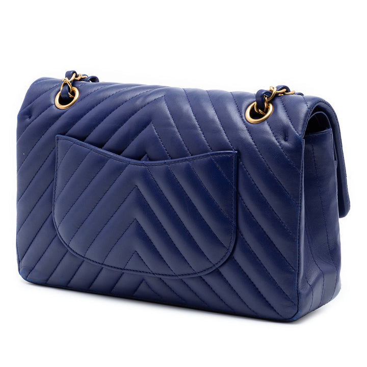 Chanel Medium Classic Chevron Cuir d’agneau Double rabat