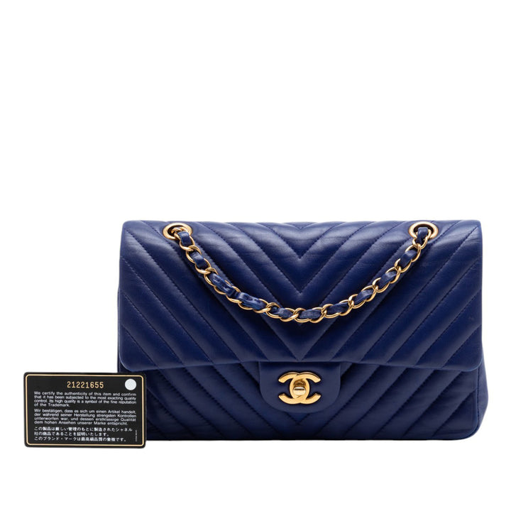 Chanel Medium Classic Chevron Cuir d’agneau Double rabat