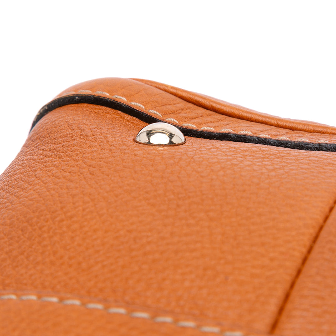 Medium Calfskin Web Joy Boston Bag Brown - Gaby Paris