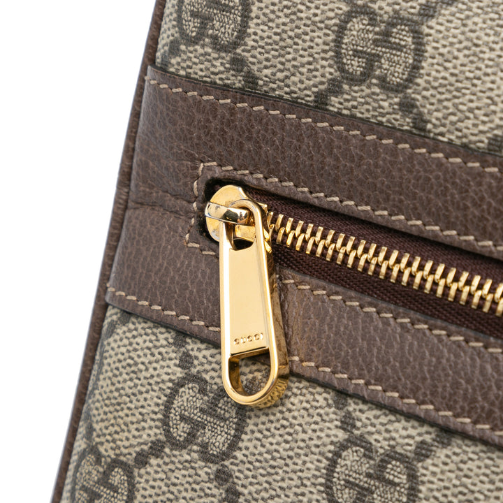 Large GG Supreme Ophidia Web Clutch Brown - Gaby Paris