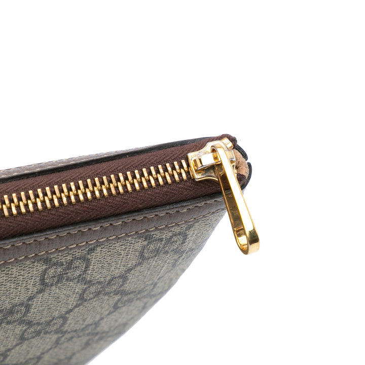 Large GG Supreme Ophidia Web Clutch Brown - Gaby Paris