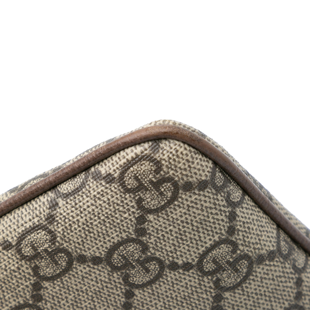 Large GG Supreme Ophidia Web Clutch Brown - Gaby Paris