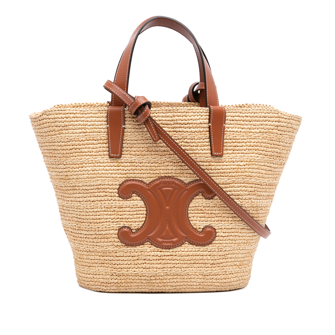 Celine Souple Triomphe Classic Panier Cabas Teen Beige – vue principale – GABY PARIS