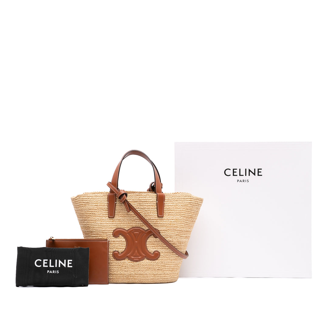 Celine Souple Triomphe Classic Panier Cabas Teen Beige – vue 7 – GABY PARIS