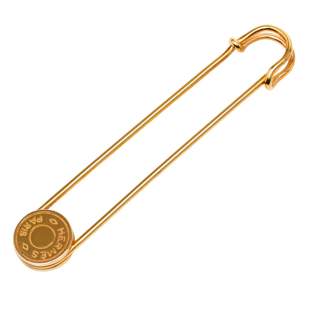 Hermès plaqué Clou de Selle Safety Pin Broche – GABY PARIS Authentique