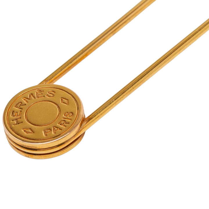 Hermès plaqué Clou de Selle Safety Pin Broche – GABY PARIS Authentique