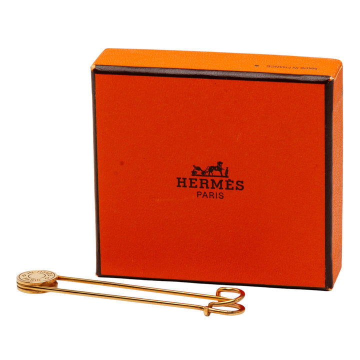 Hermès plaqué Clou de Selle Safety Pin Broche – GABY PARIS Authentique