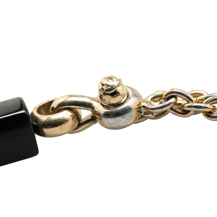 Gold Plated Resin Crystal Lipstick CC Bracelet Gold - Gaby Paris