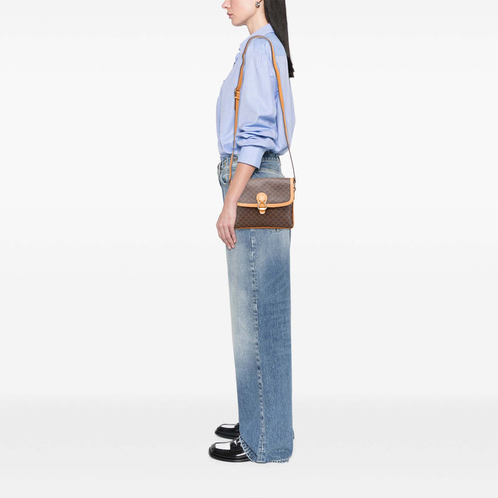 Macadam Coated Canvas Crossbody Brown - Gaby Paris