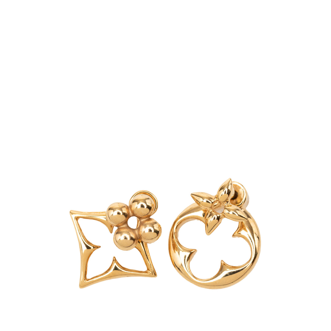 Louis Vuitton plaqué Flowergram fermoir poussette Earings
