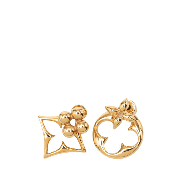 Louis Vuitton plaqué Flowergram fermoir poussette Earings