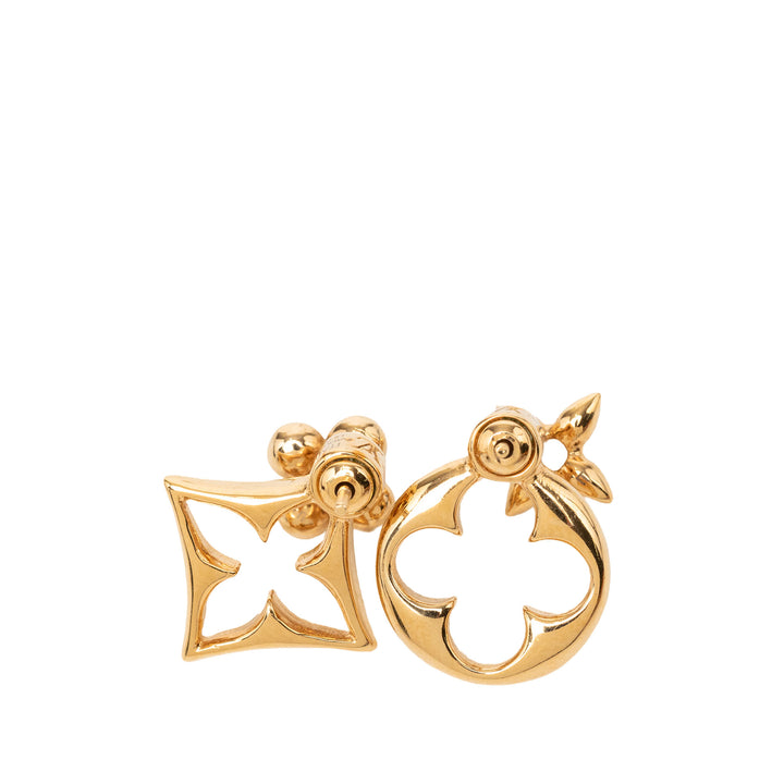 Louis Vuitton plaqué Flowergram fermoir poussette Earings