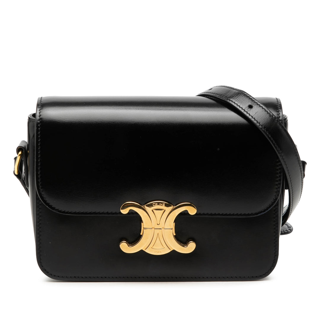 Celine Teen brillant Cuir de veau Triomphe Sac porté croisé