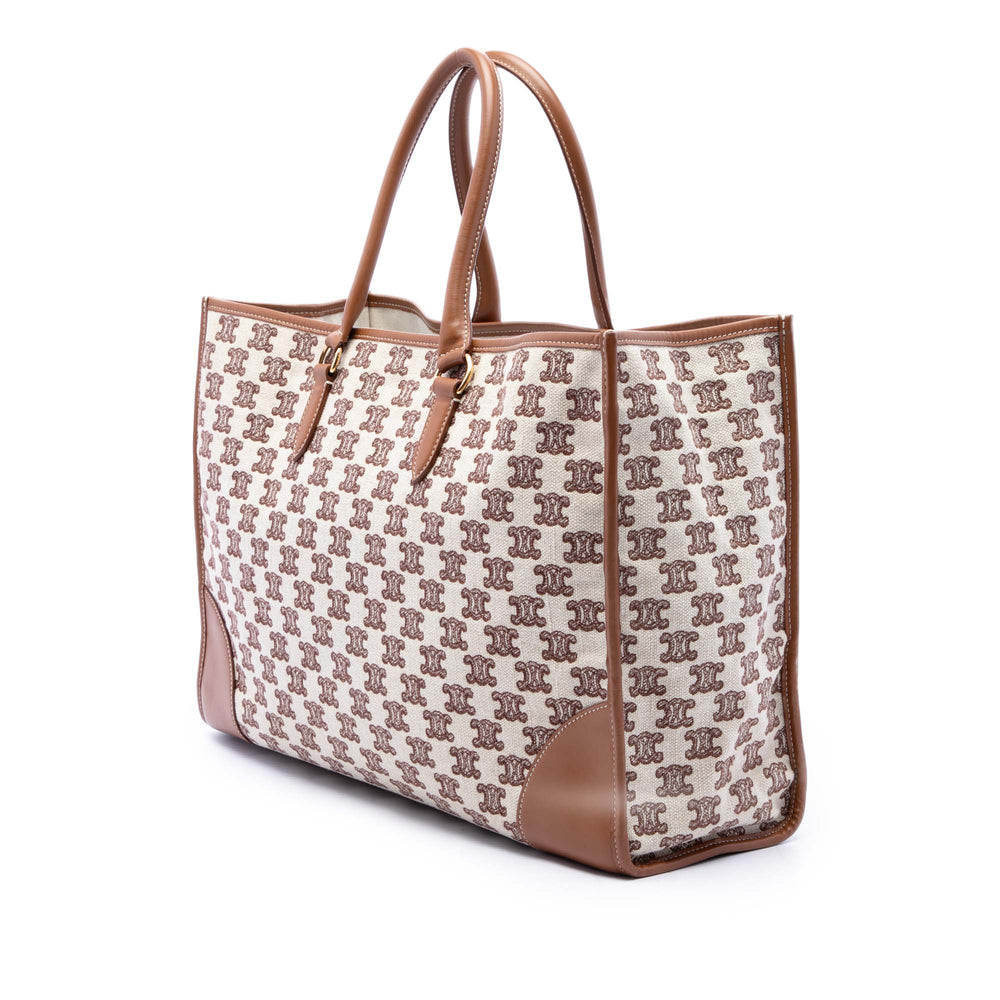 Celine Cabas Triomphe brodé Horizontal Beige – vue 2 – GABY PARIS