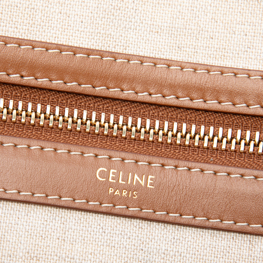 Celine Cabas Triomphe brodé Horizontal Beige – vue 5 – GABY PARIS