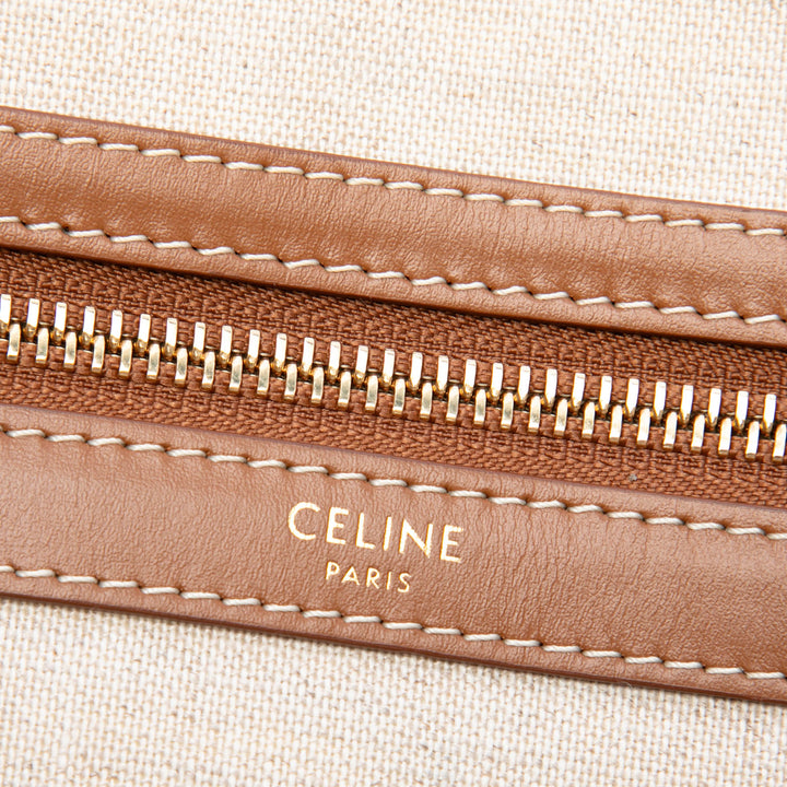 Celine Cabas Triomphe brodé Horizontal Beige – vue 5 – GABY PARIS