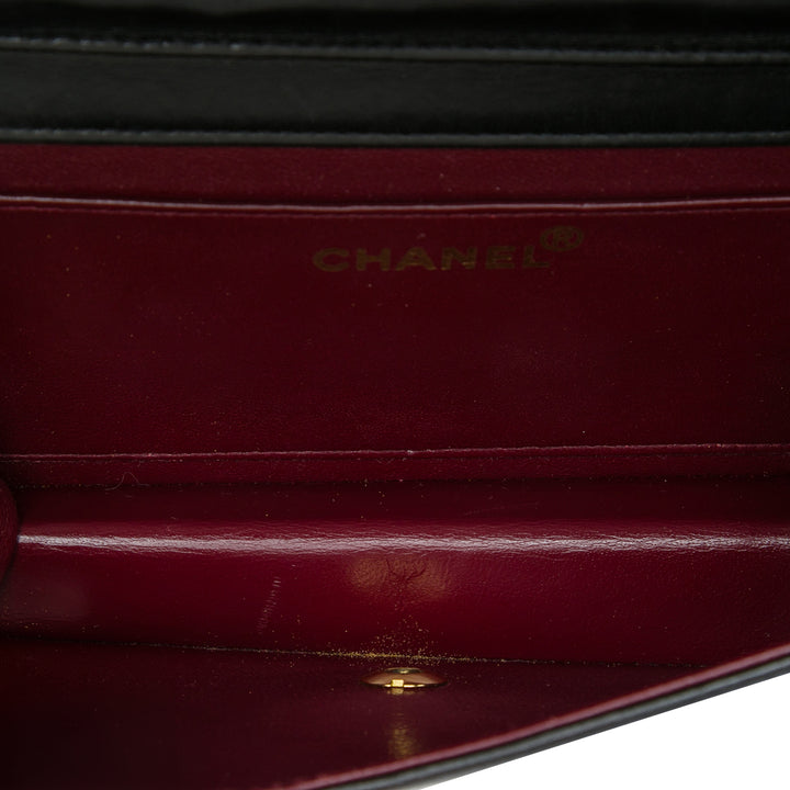 Chanel CC Matelassé Full Rabat simple Cuir d'agneau Noir
