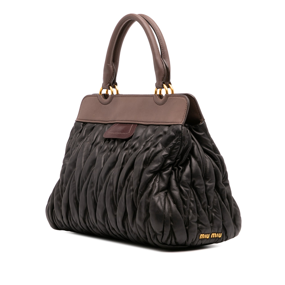 Miu Miu Matelasse Leather Turnlock Cabas Noir – GABY PARIS Authentique