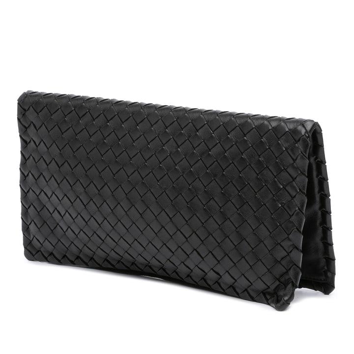 Bottega Veneta Nappa Intrecciato Turn Lock Pochette Noir