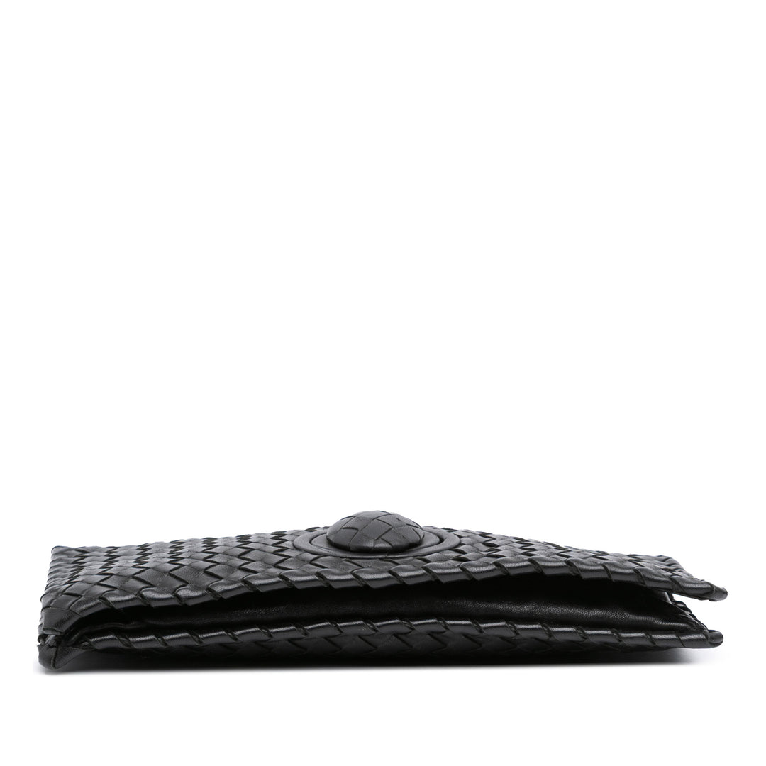 Bottega Veneta Nappa Intrecciato Turn Lock Pochette Noir
