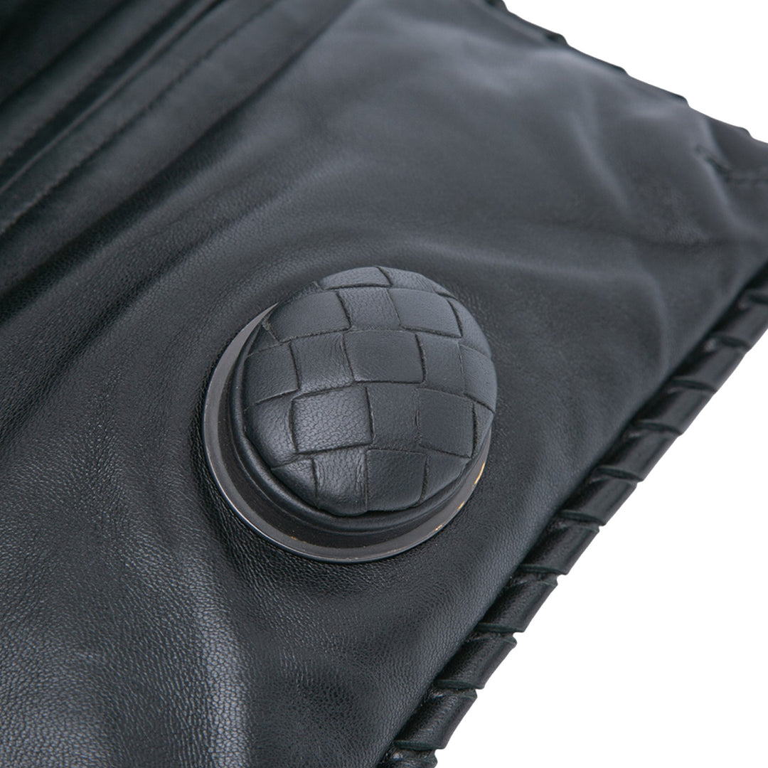 Bottega Veneta Nappa Intrecciato Turn Lock Pochette Noir