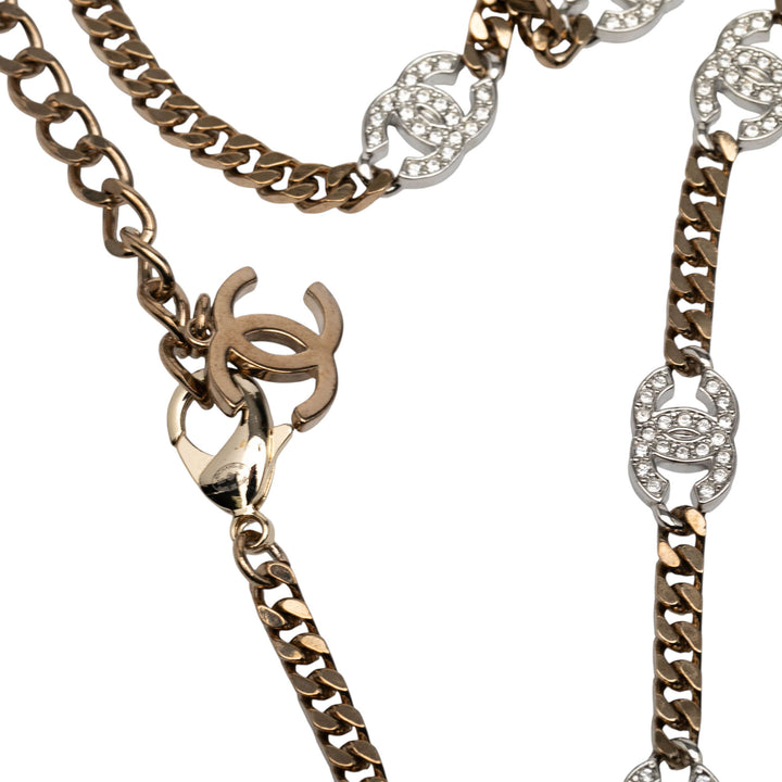 Chanel plaqué Rhinestone CC Choker Collier