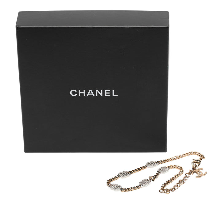 Chanel plaqué Rhinestone CC Choker Collier