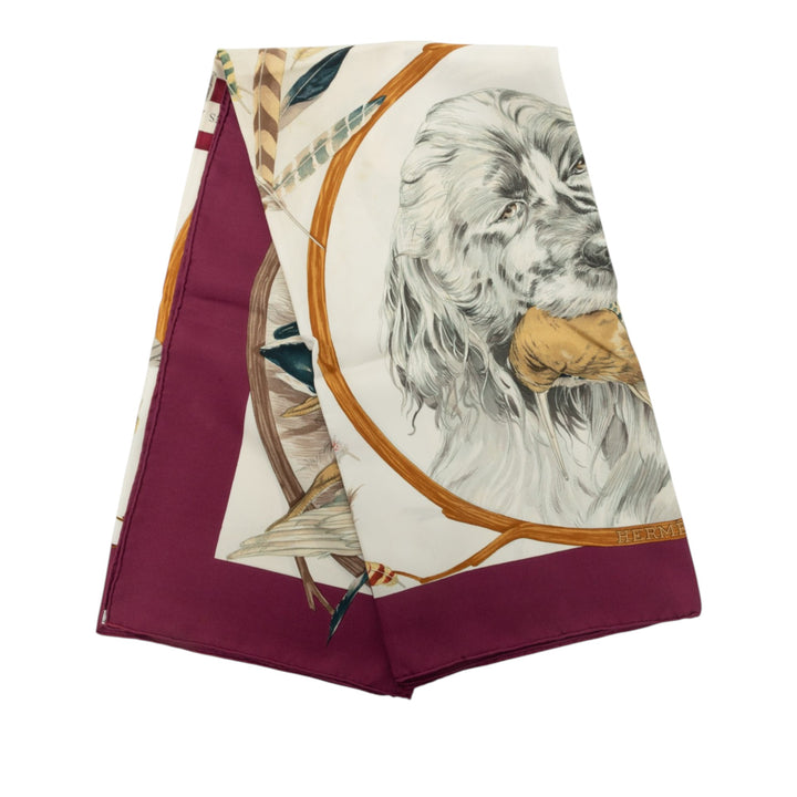 Hermès Chiens Au Rapport Carre Foulard 90 Multi Multicolore – vue principale – GABY PARIS