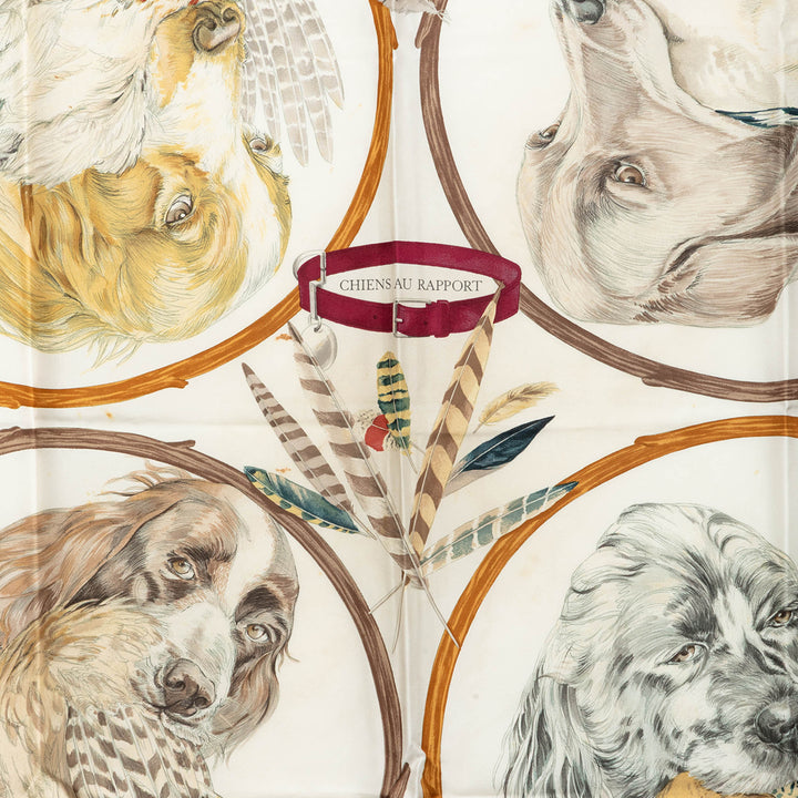 Hermès Chiens Au Rapport Carre Foulard 90 Multi Multicolore – vue 2 – GABY PARIS