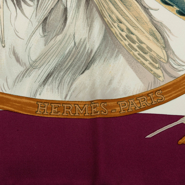Hermès Chiens Au Rapport Carre Foulard 90 Multi Multicolore – vue 3 – GABY PARIS