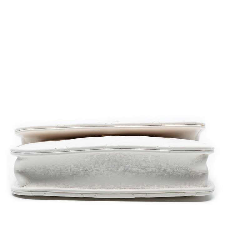 Chanel Mini CC Matelassé Cuir d’agneau Perle Crush Pochette avec chaîne