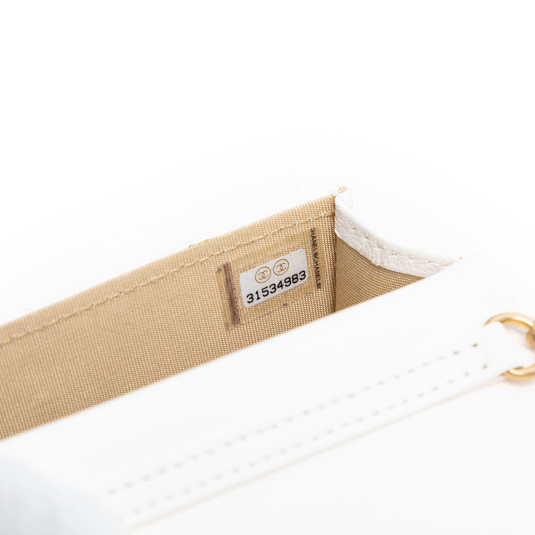 Chanel Mini CC Matelassé Cuir d’agneau Perle Crush Pochette avec chaîne