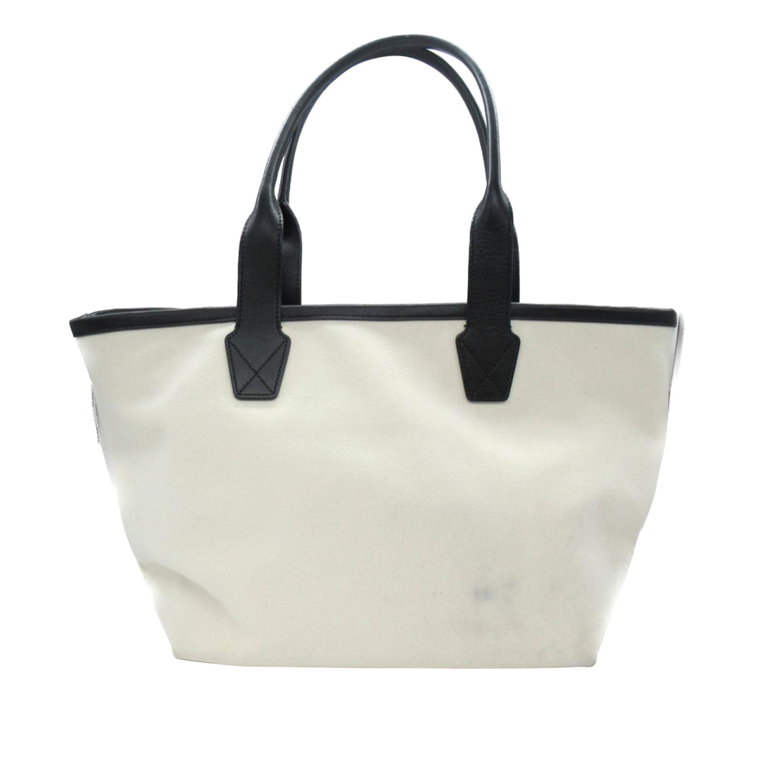 Small Canvas Cities Paris Jumbo Tote White - Gaby Paris