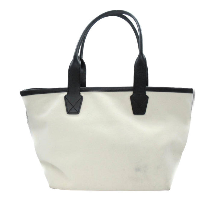 Small Canvas Cities Paris Jumbo Tote White - Gaby Paris