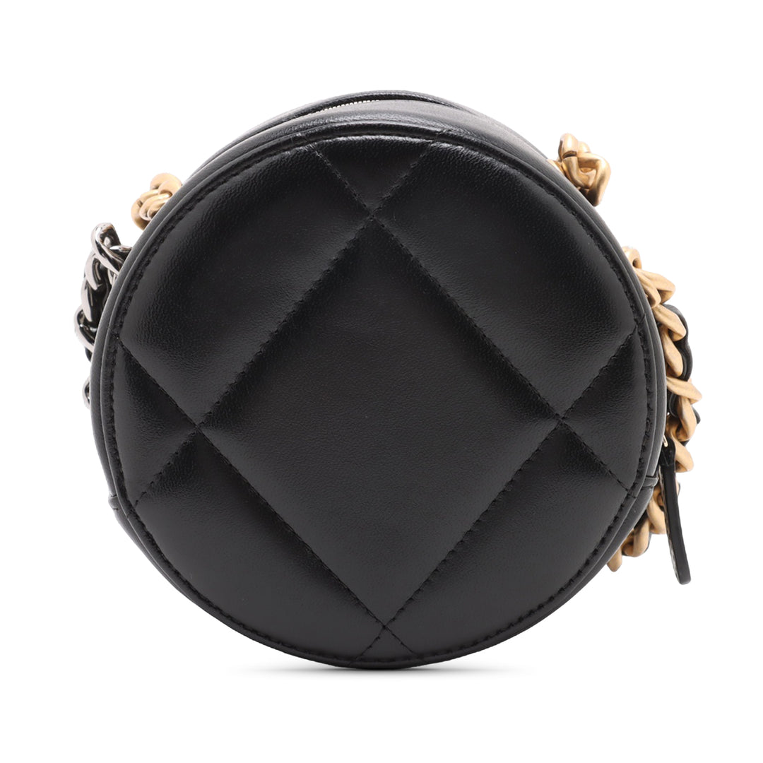 Chanel Cuir d’agneau 19 Rond Pochette avec chaîne