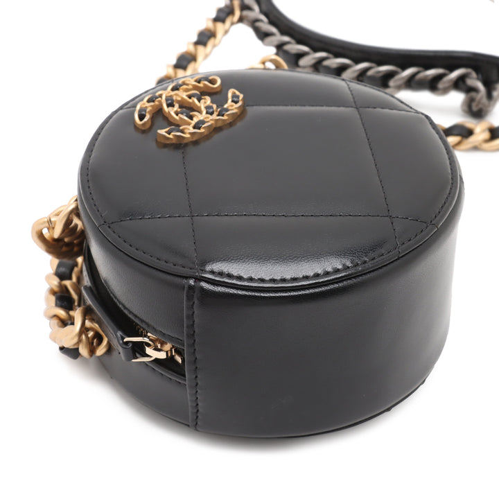 Chanel Cuir d’agneau 19 Rond Pochette avec chaîne