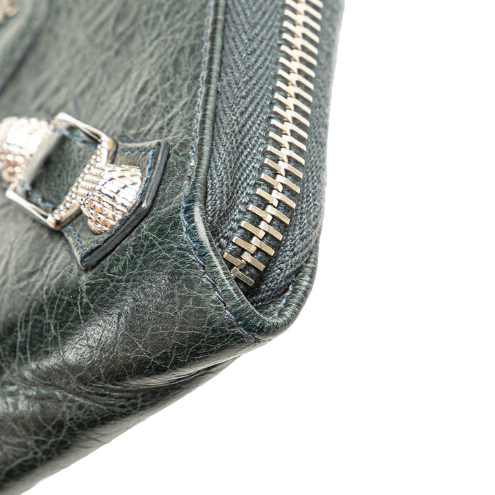 Lambskin Giant 12 Continental Zip Around Wallet Green - Gaby Paris