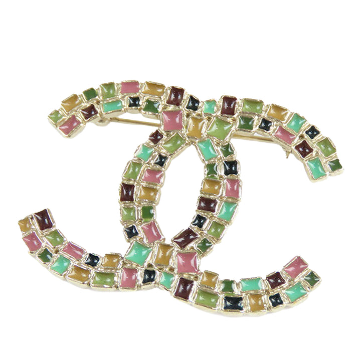 Chanel Doré Plated Enamel CC Broche Doré – GABY PARIS Authentique