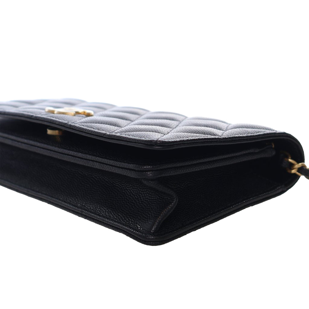 Chanel Matelassé Caviar Glitter CC Roller Skate Pochette avec chaîne