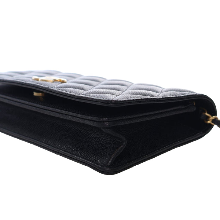 Chanel Matelassé Caviar Glitter CC Roller Skate Pochette avec chaîne