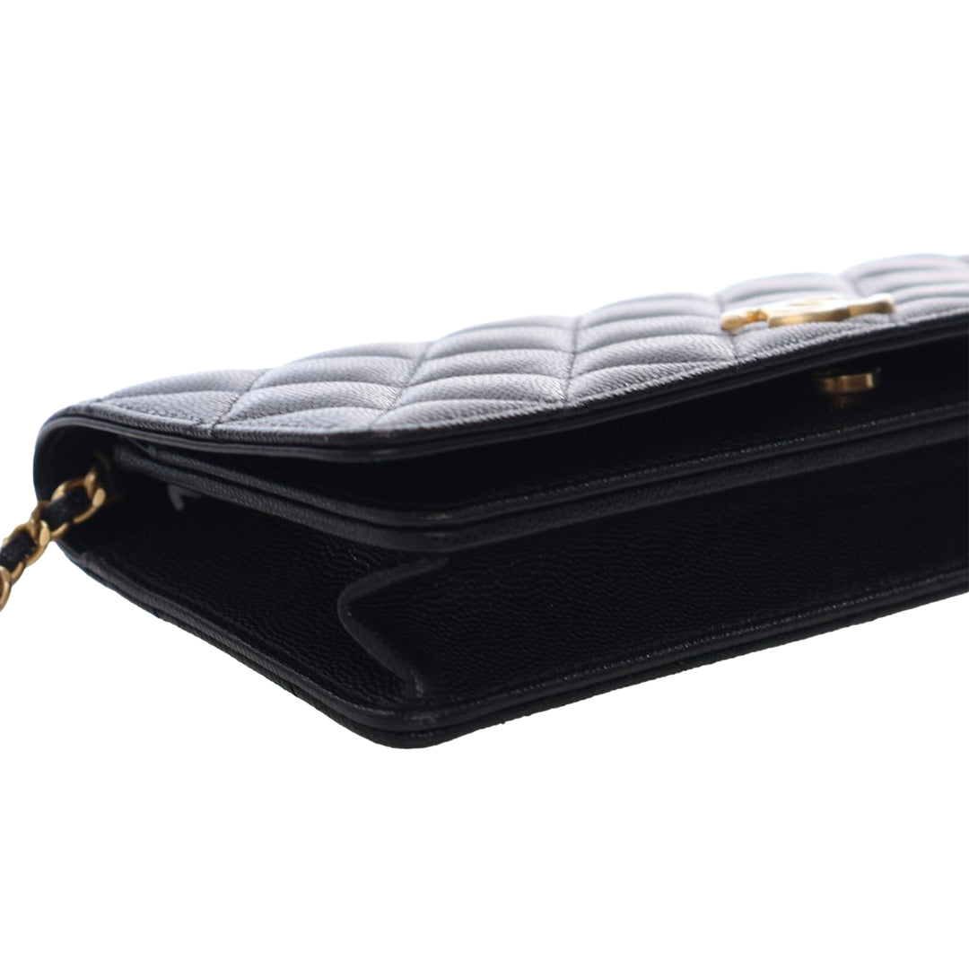 Chanel Matelassé Caviar Glitter CC Roller Skate Pochette avec chaîne