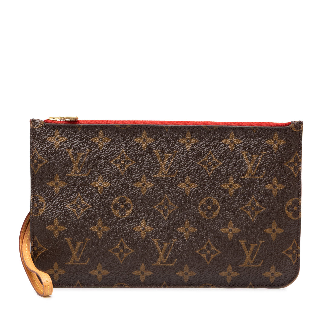 Louis Vuitton Neverfull Pochette MM Monogram Marron – vue principale – GABY PARIS