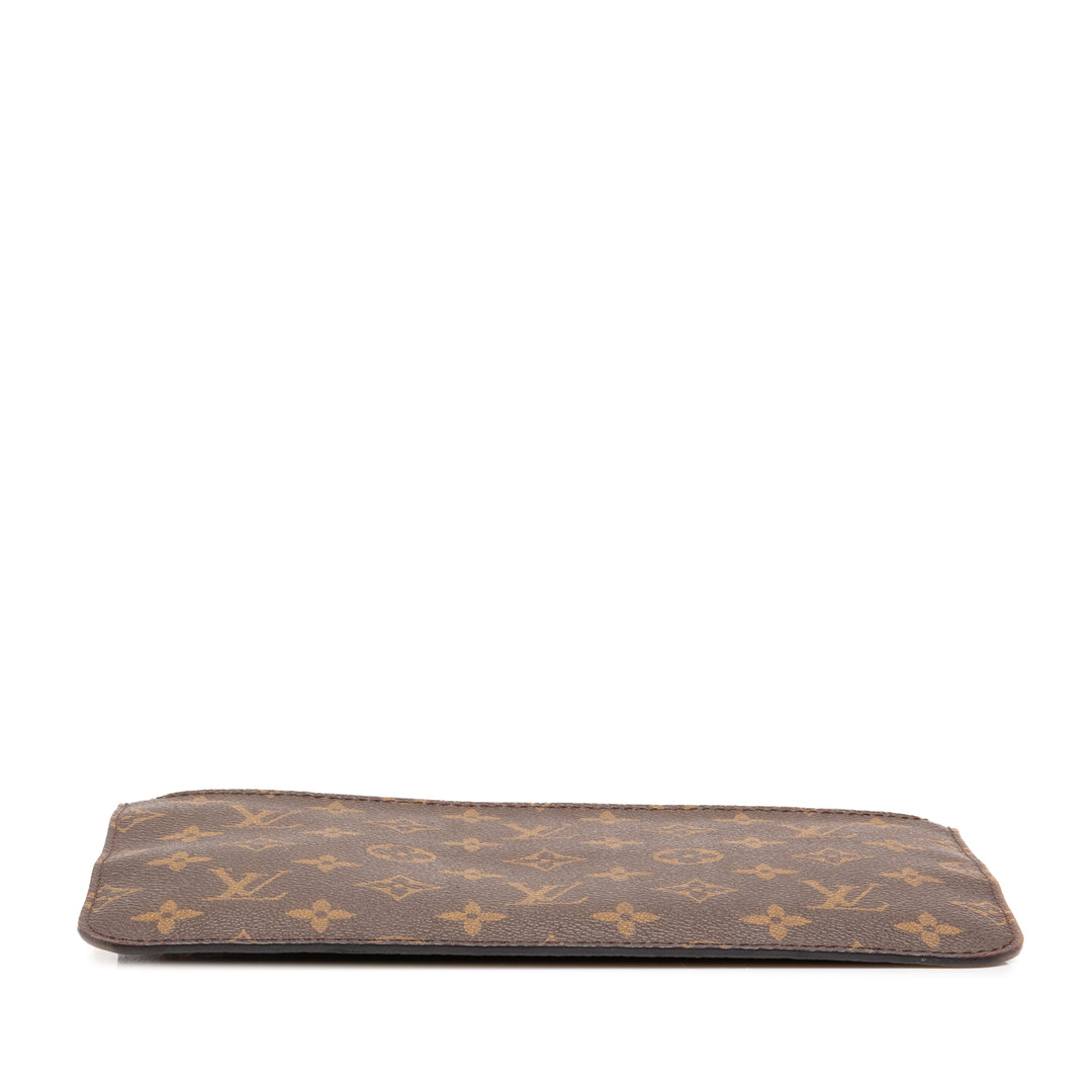 Louis Vuitton Neverfull Pochette MM Monogram Marron – vue 3 – GABY PARIS