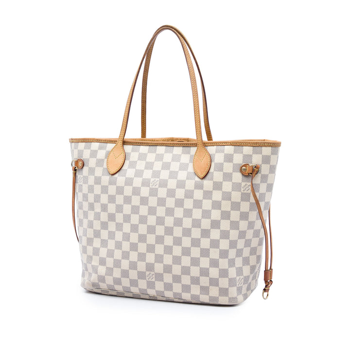 Louis Vuitton Neverfull MM Damier Azur Blanc – vue 2 – GABY PARIS