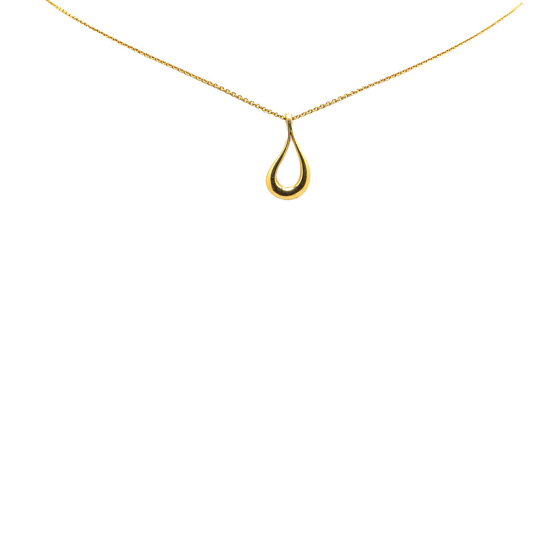Elsa Peretti 18K Yellow Gold Open Teardrop Pendant Necklace Gold - Gaby Paris