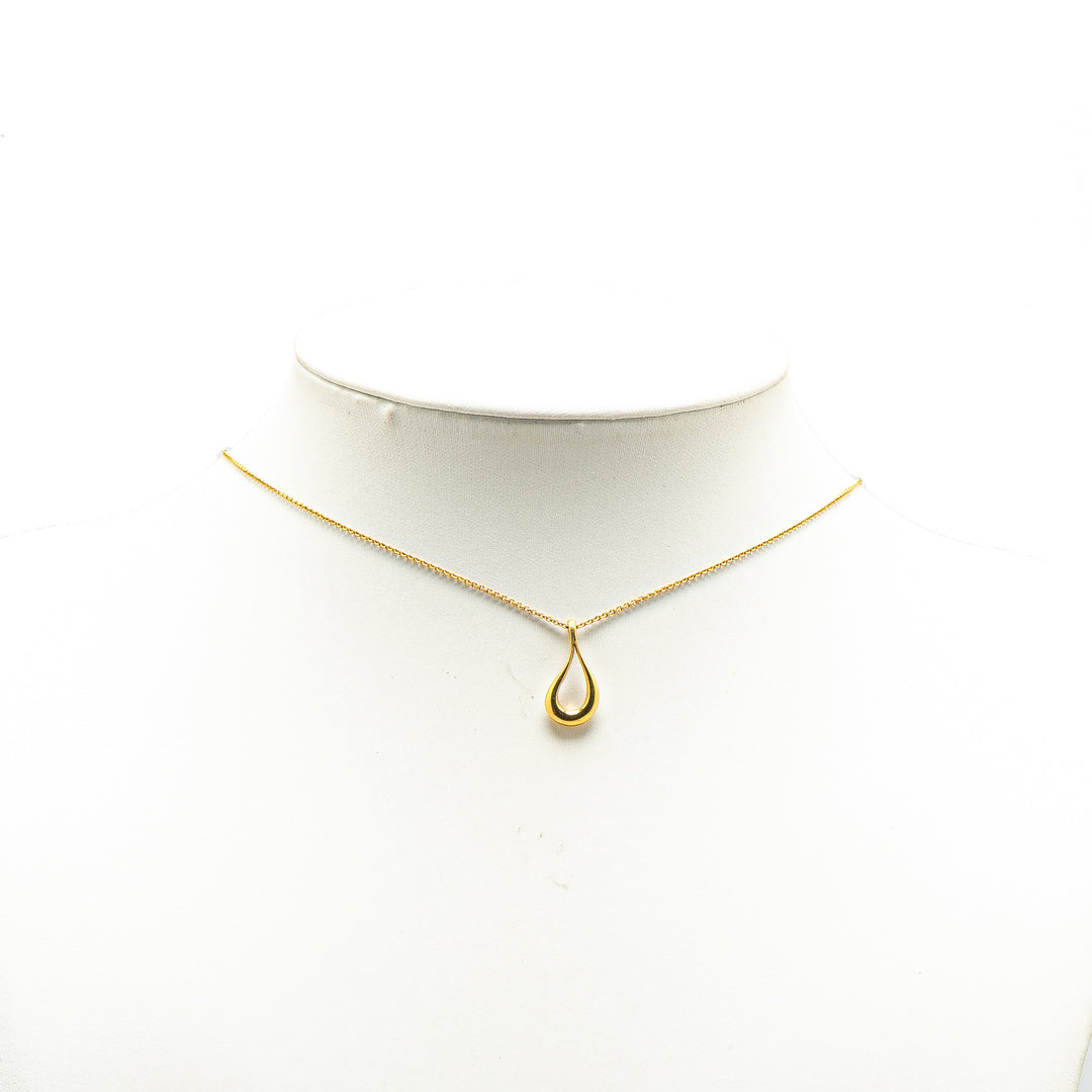 Elsa Peretti 18K Yellow Gold Open Teardrop Pendant Necklace Gold - Gaby Paris