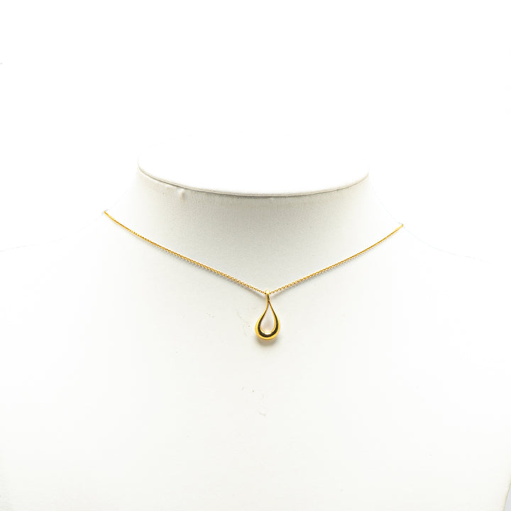 Elsa Peretti 18K Yellow Gold Open Teardrop Pendant Necklace Gold - Gaby Paris